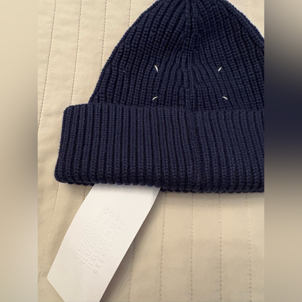 Maison Martin Margiela Dark Blue Knit Hat beanie nwt Italy gift able  men women - Picture 2 of 13